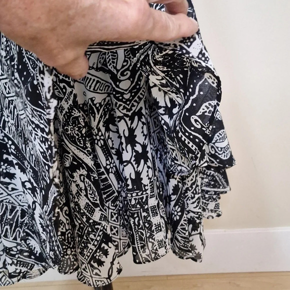 Chaps Ralph Lauren floral layered ruffle midi skirt  SZ M - Picture 2 of 5